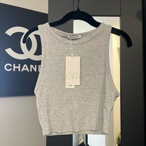 Zara Light Gray Women's Crop Top
